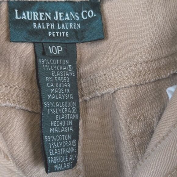 Ralph Lauren Tan Lauren Jeans Co High-Waisted Jean Straight Leg Pants Size 10P - Picture 2 of 10